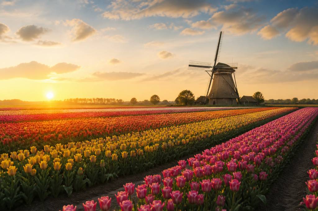 Champs de tulipes aux pays bas : les plus beaux lieux à visiter au printemps